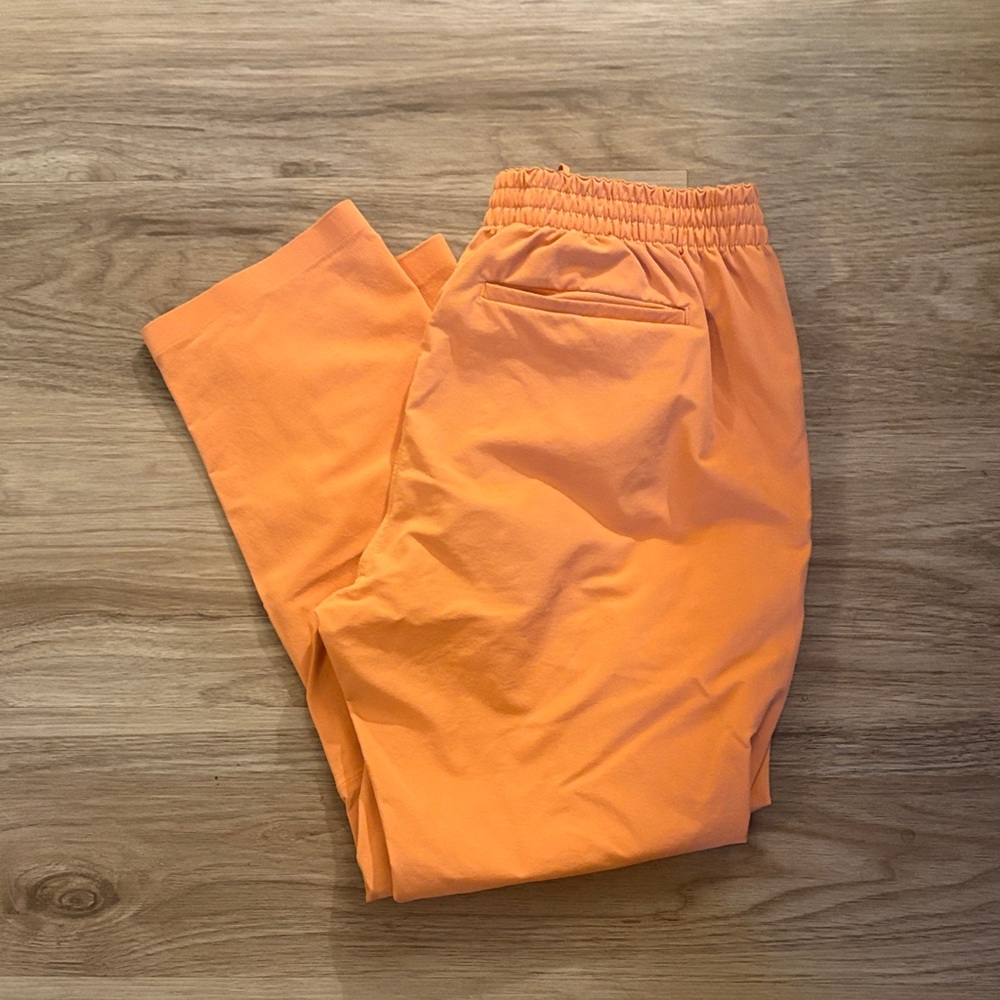 Outdoor Voices Orange Cropped Elastic-Waist Pants